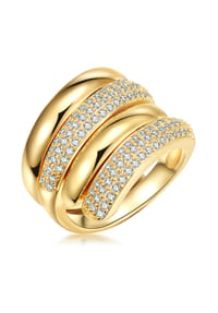 Luluandjane - Damen Ring aus Messing in Gelbgold mit Zirkonia - gelbgold