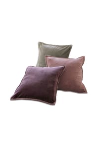 LOBERON - Kissen 3er Set Allonnes burgund/rosa/grün - burgund/rosa/grün