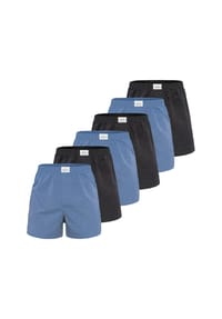 Lakeford & Sons - Boxer American Boxershorts Herren 6-Pack in klassischen Designs - dunkelblau/hellblau