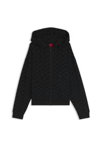 HUGO - Loungewear-Jacke Flokky, Kapuze, für Damen - 001 BLACK