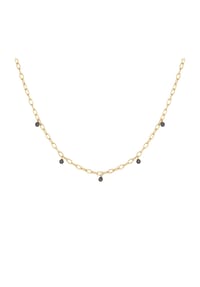 caї - Damen Kette, 925er Silber mit Hämatitperlen - GELBGOLD