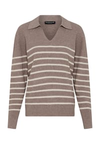 MANGUUN collection - Pullover, V-Ausschnitt, für Damen - BROWN