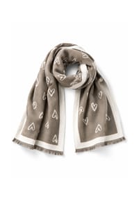 collezione alessandro® - Schal Herz warmer Wendeschal mit Herzmotiv - schwarz