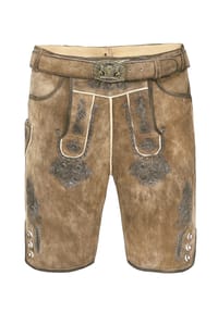 EDELNICE - Kurze Wildbock Lederhose Vincent - hellbraun