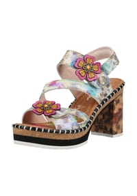 LAURA VITA® - Leder Sandalen - Braun/Blau