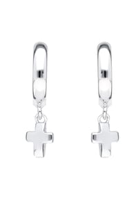 Adelia's - 925 Silber Ohrringe / Creolen Kreuz Ø 11,7 mm - silber