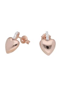 SMART JEWEL® - Ohrstecker Herz mit Zirkonia, rosé vergoldet, Silber 925 - rosé