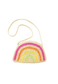 maximo® - MINI GIRL-Tasche, Regenbogen gehäkelt, Futter - wollweiß/multicolor