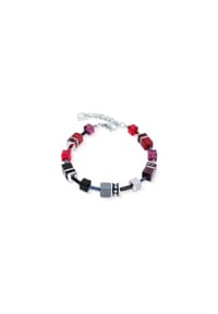 COEUR DE LION GeoCUBE® - Armband Iconic Ruby Noir - Rot-Schwarz