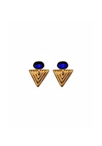 LES REINES - Blue Zenith Earrings - Statement-Ohrringe, 24K vergoldet - Gold