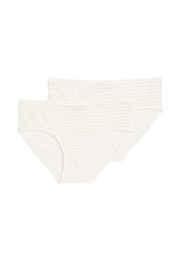 Marc O'Polo - Hipster 2er Pack Second Skin Jacquard - Creme / dunkelblau