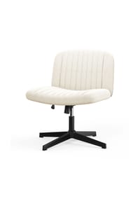 Rattantree - Armloser Drehstuhl mit Kreuzgestell, höhenverstellbar & ergonomisch, für Home Office,beige - beige