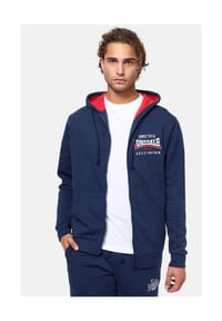 LONSDALE™ - Herren Kapuzensweatjacke mit Reißverschluss normale Passform LINTMILL - Black/White/Grey