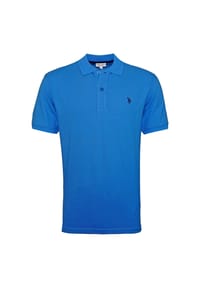 U.S. POLO ASSN. - Herren Poloshirt - Piquet, Logo-Stickerei, Cotton Stretch - Blau