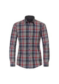 CASAMODA - Herren Freizeithemd kariert Casual Fit - Mittelrot