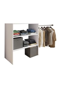VCM. - Holz Kleiderschrank  | offener Schrank | begehbarer Kleiderregal | Dachschrägen Regal | Maße ca. B. 90 x  H.  100 x T. 50 cm - Dacho ll - Sonoma-Eiche