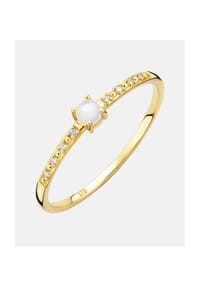 Diamant L'eternel - Ring, mit 0.032 ct Diamant, mit Zuchtperle, 375 Gelbgold - gold