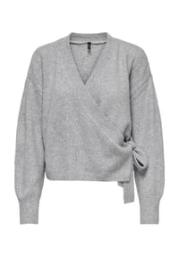 ONLY® - Strickjacke "Kira", Wickel-Ausschnitt, für Damen - 179073 LIGHT GREY