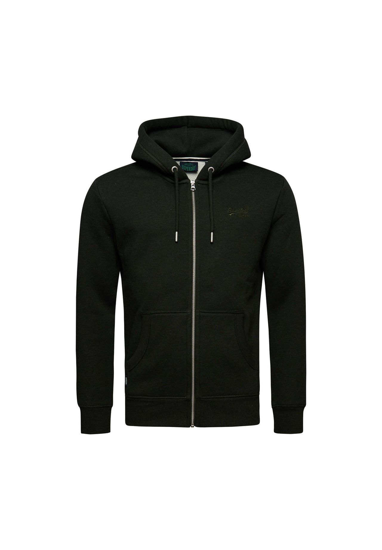 Black superdry zip hoodie hotsell