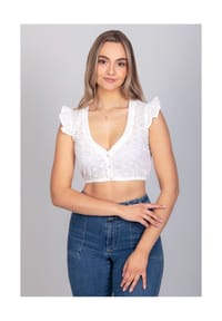 EDELNICE - Dirndlbluse Iris - weiß