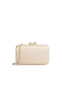 kazar - Beigefarbene Hochzeitstasche in Form einer starren Schachtel - Beige