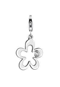 Nenalina - Charm Blumen-Anhänger Zirkonia Kristalle 925 Silber - Silber