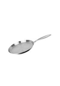 Cheffinger - Edelstahl Crêpe Pfanne ø28 cm - Induktionsgeeignet & Antihaft - Silber 28 cm