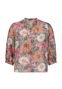 zero - Tunika-Bluse mit Blumenprint - Rosé/Green