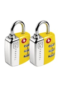 Go TRAVEL - TSA Zahlenschlösser, 2er-Pack - YELLOW