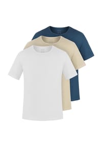 normani® - 3er Set Herren T-Shirts aus Bio-Baumwolle Nyons - Beige