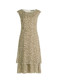 BETTY BARCLAY - Chiffonkleid mit Bindegürtel - Beige/Khaki