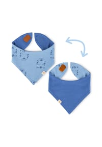 sigikid® - Wendehalstuch Tiger & Löwe ,  für Babys - Mittelblau/Hellblau