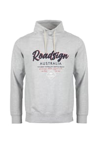 ROADSIGN® australia - Herren Sweatshirt Edge Tube mit Logo Print und Schalkragen - braun