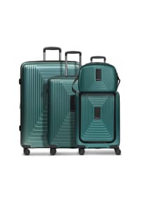 REDOLZ Essentials 14 - Essentials 14 4-Rollen Kofferset + Beautycase 4 tlg. mit Dehnfalte + Laptopfach - aubergine metallic
