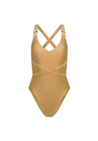 MODA MINX - Badeanzug Amour mit tollem Steinbesatz - Gold Shimmer