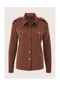 MADELEINE - Jerseybluse mit Brusttaschen - marone