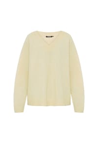 olsen - Pullover mit V-Ausschnitt und Raglanärmeln - Butter Yellow
