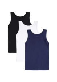 MANGUUN - Unterhemd, 3er-Pack, für Kinder - 1 BLACK/NAVY/WHITE