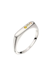 elli. - Ring Siegelring Mit Kristallen 925 Sterling Silber - Gold