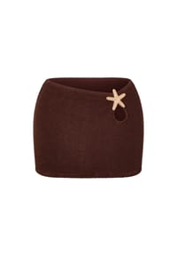MODA MINX - Minirock Starfish Scrunch mit tollen Seestern-Elementen - Coffee