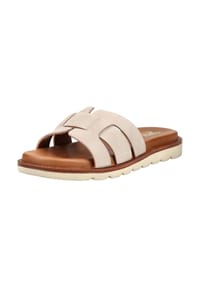 camel active - Pantolette mit gepolstertem Lederfußbett - Beige