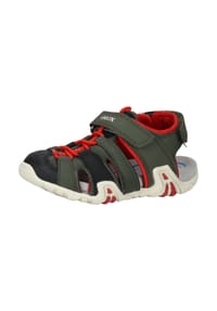 GEOX - Lederimitat/Textil Sandalen - Dunkelgrün