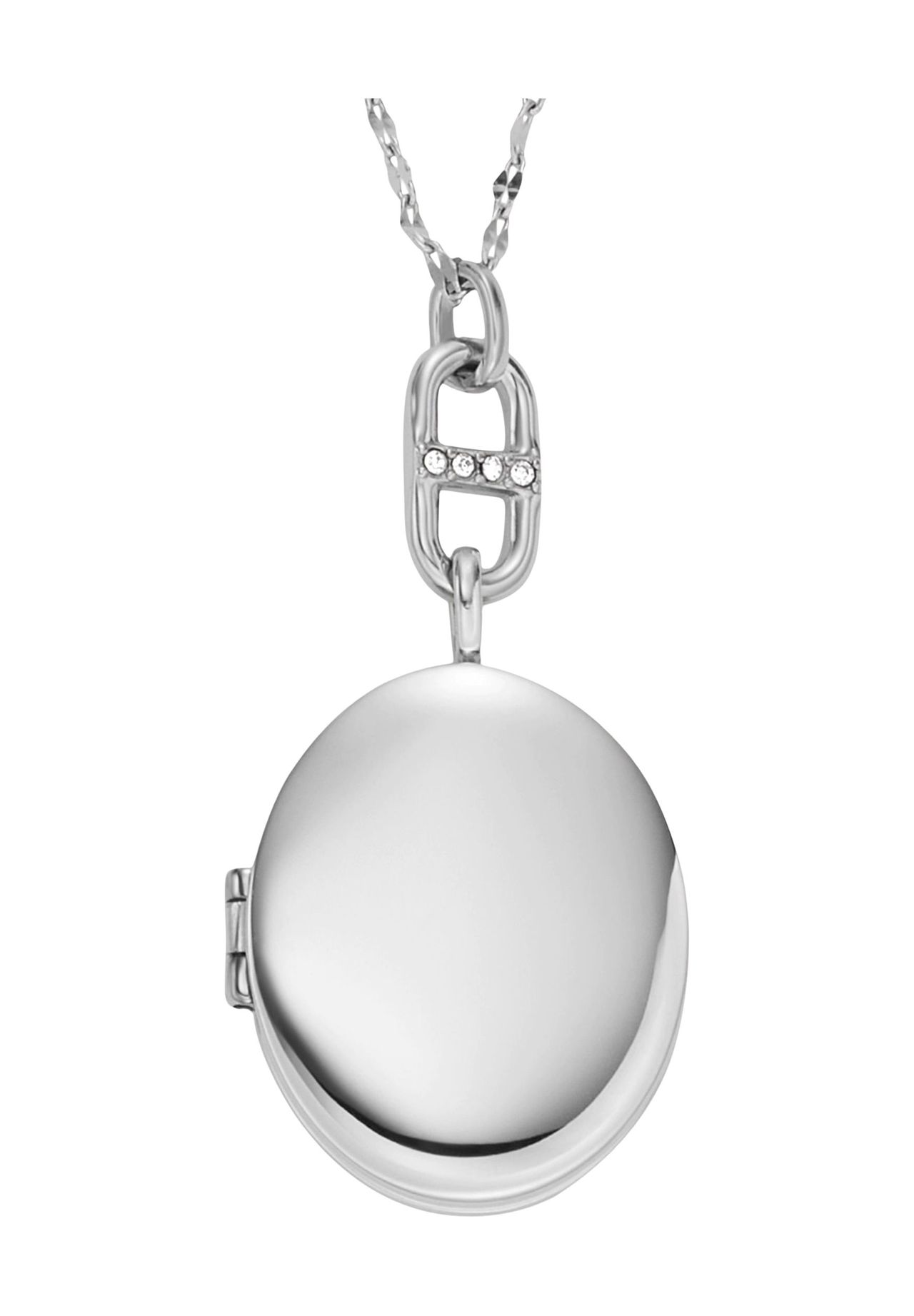 FOSSIL Damen Kette mit Medaillon-Anhänger, Edelstahl | GALERIA