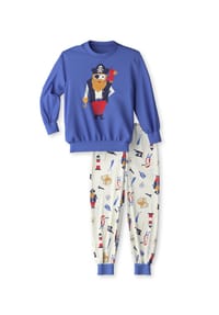 CALIDA - Kinder Bündchen-Pyjama aus reiner Bio-Baumwolle Toddlers Pirates - deep cobalt