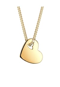 elli. - Halskette Herz Symbol Cut Out 925 Sterling Silber - Gold