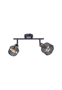 näve Leuchten - 2er Wand-/Deckenleuchte/Spot "FORO" L: 32cm schwarz/golden - schwarz