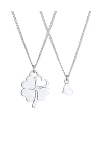 elli. - Halskette Mutter Kind Set Herz Kleeblatt Anhänger 925 Silber - Silber