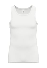 AMMANN - Doppelripp 433 Tan-Top, breite Träger, für Herren - 1 WEISS