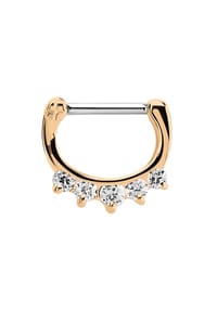 Adelia's - Septum Clicker Nasenpiercing rosegold mit 5 Steinen - rosegold