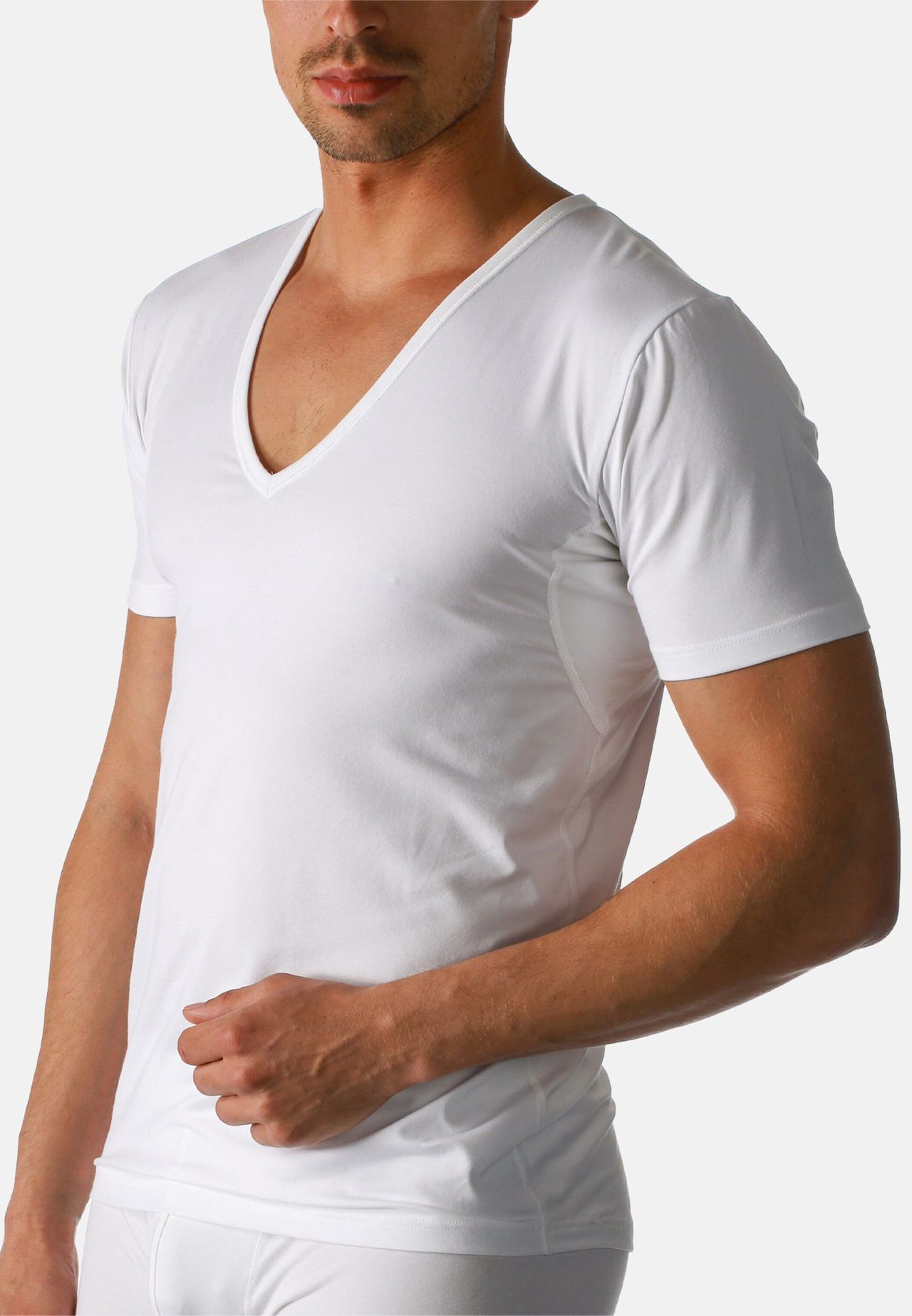 Mey Businessshirt, V-Ausschnitt, Flatlock-NäHte, FüR Herren, Weiß, 6